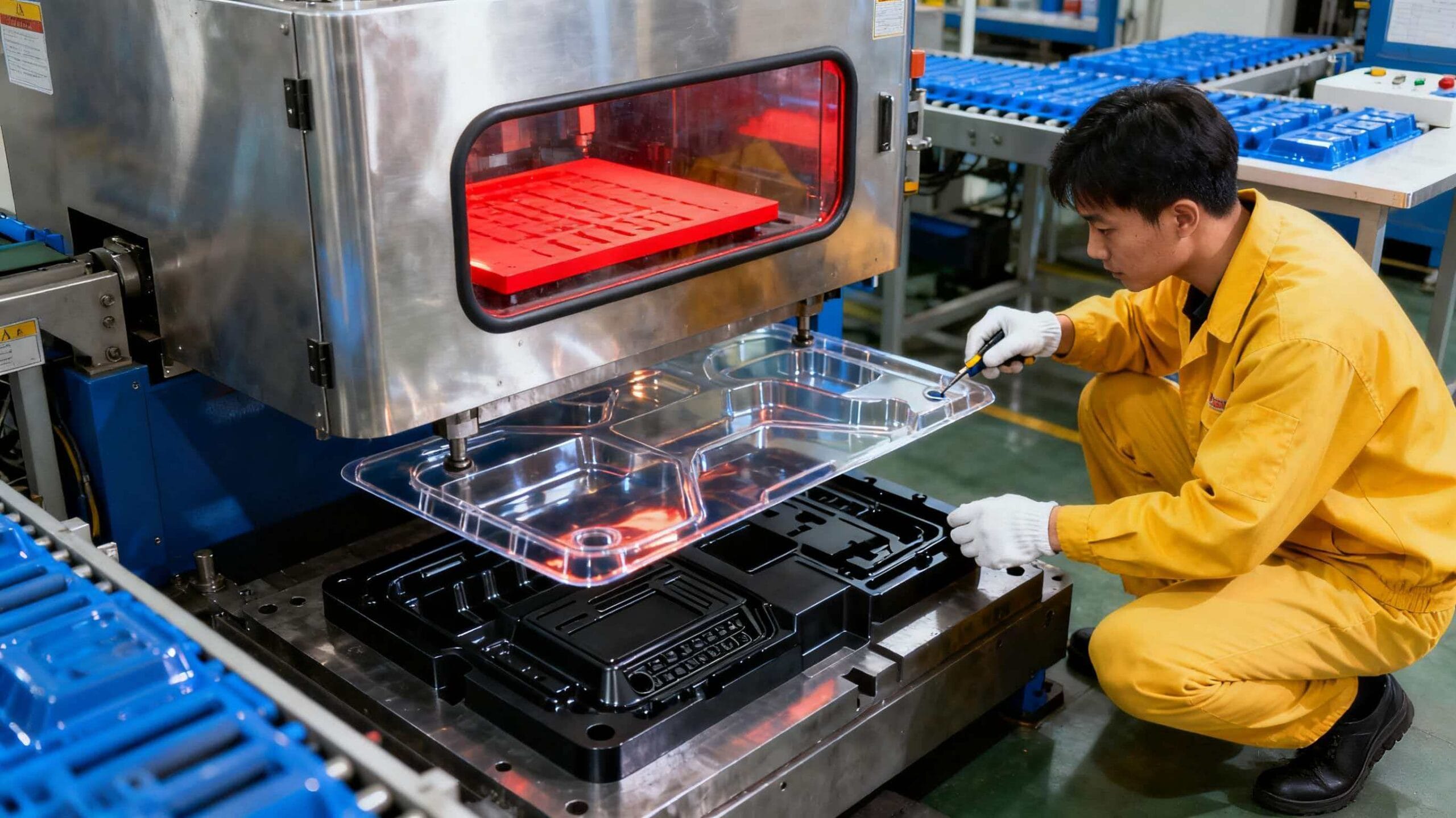 Large thermoformed equipment shell